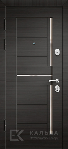 Фото №2 «Входная дверь графит с вставками нержавейки внутри дуб для квартиры №100»