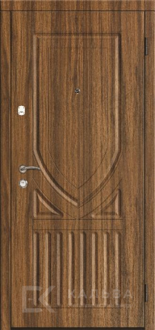 Фото «Входная стальная дверь венге с большим зеркалом для квартиры №5»