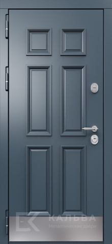 Фото №2 «Входная дверь антрацит филёнчатая снаружи светлый дуб внутри №151»