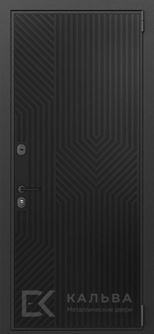 Фото «Входная дверь графит геометрия и МДФ под сосну №558»