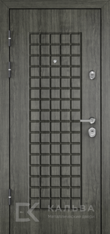 Фото №2 «Стальная дверь чёрная геометрическая фрезеровка внутри МДФ графит №317»