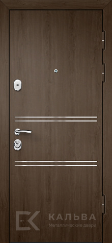 Фото «Металлическая дверь венге с хром-вставками и филёнкой №545»